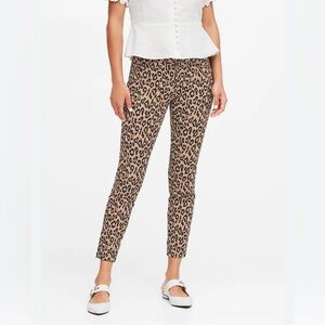 Banana Republic Sloane Pants 10 Long Leopard